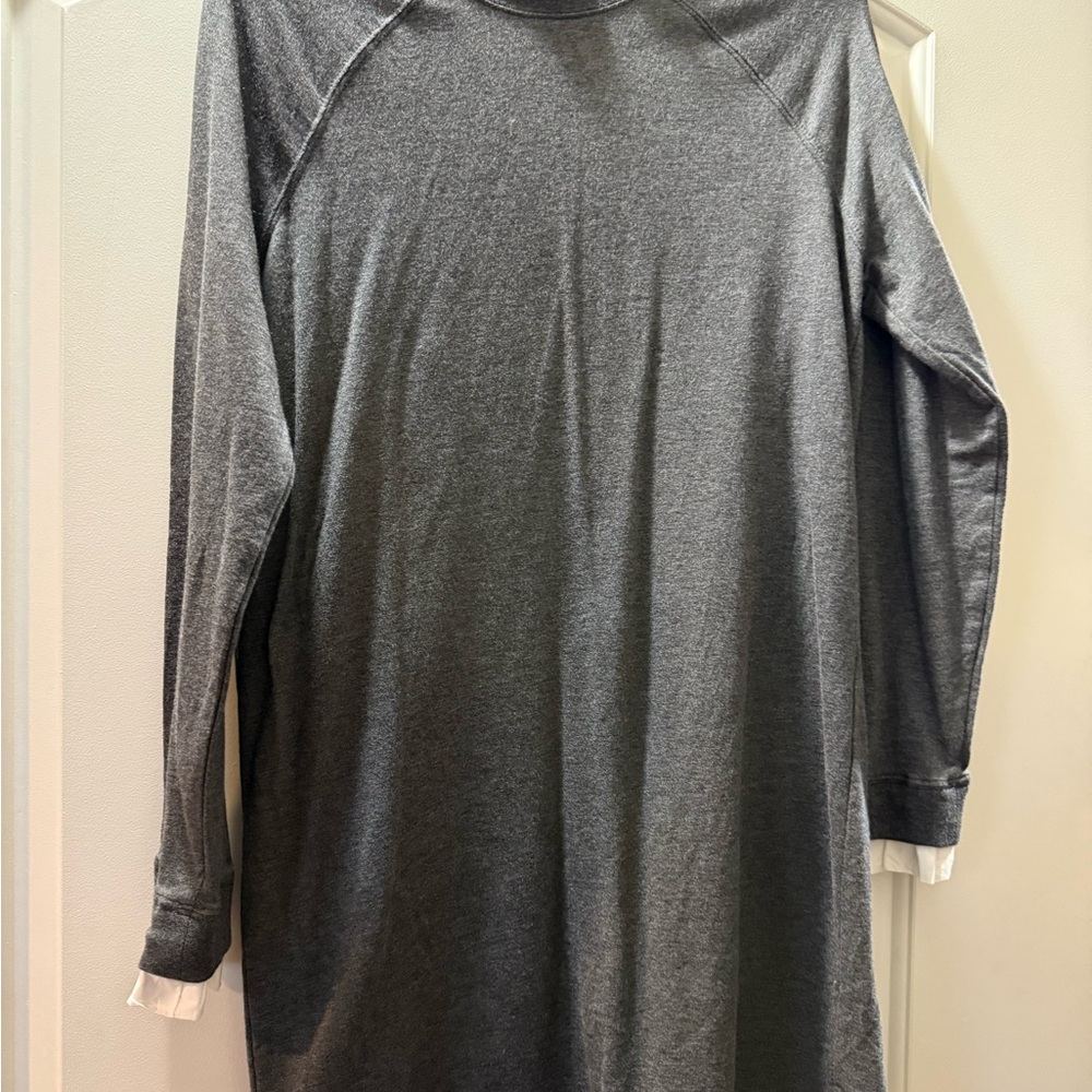 Women's Gray Long-Sleeve Midi Dress